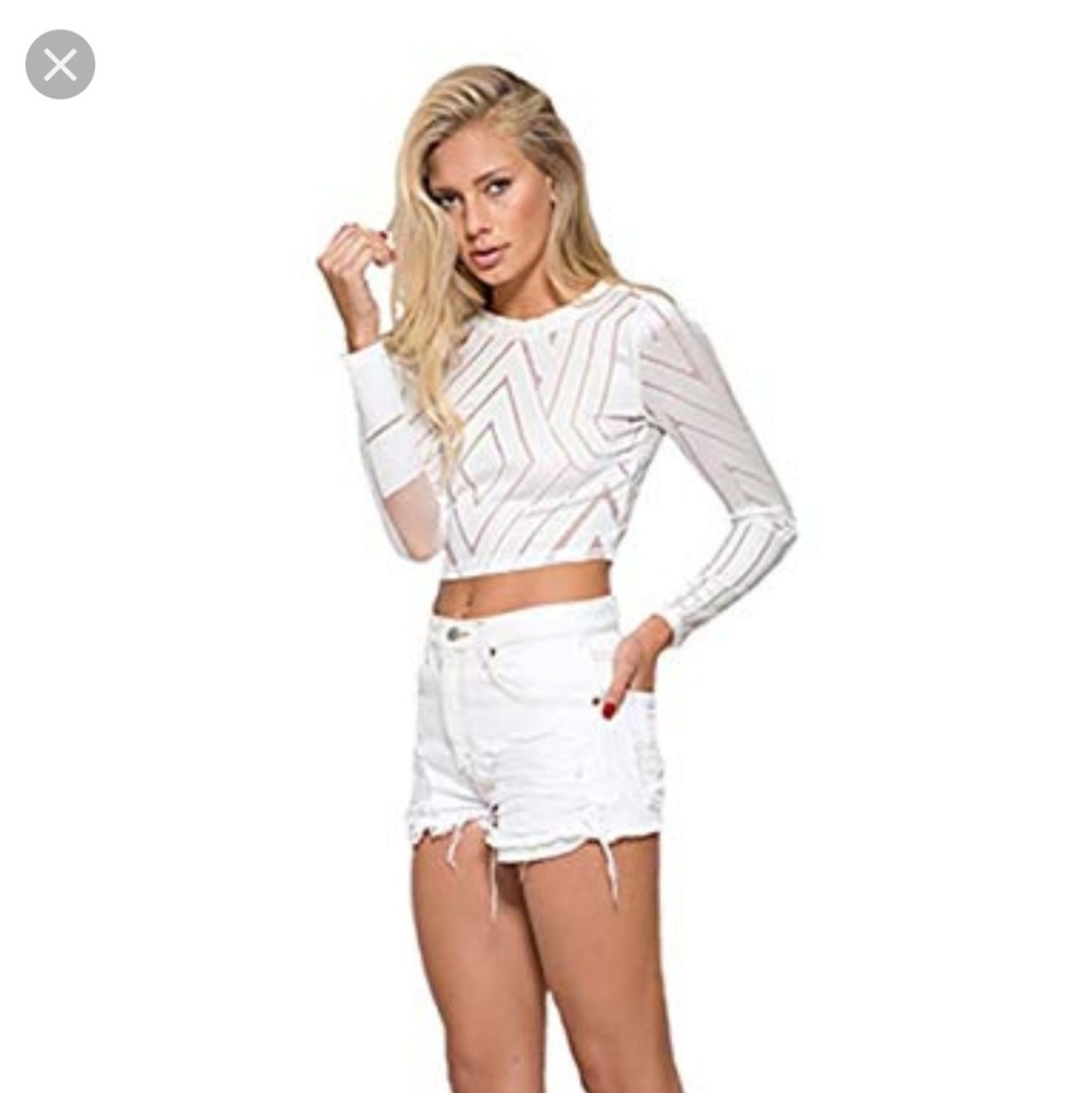 Benjamin Jay Misty White Long Sleeve Crop